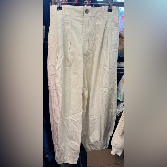 NWT Free People We The Free Ridley Pull-On Barrel Jeans - Ecru long - Small TALL - Picture 6 of 9